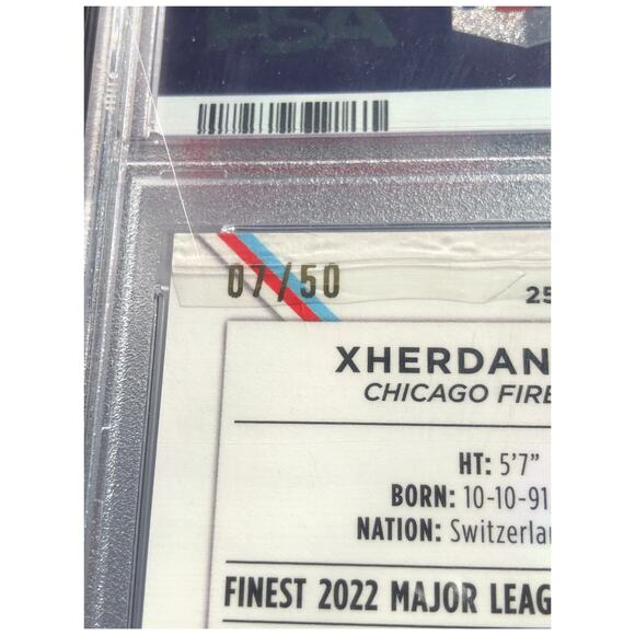 2022 Topps Finest MLS Gold Refractor #25 Xherdan Shaqiri /50 PSA 10 GemMint Pop1 - Picture 6 of 6